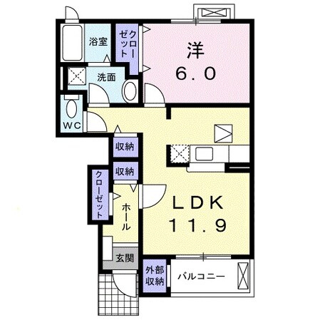 トパーズＣの物件間取画像